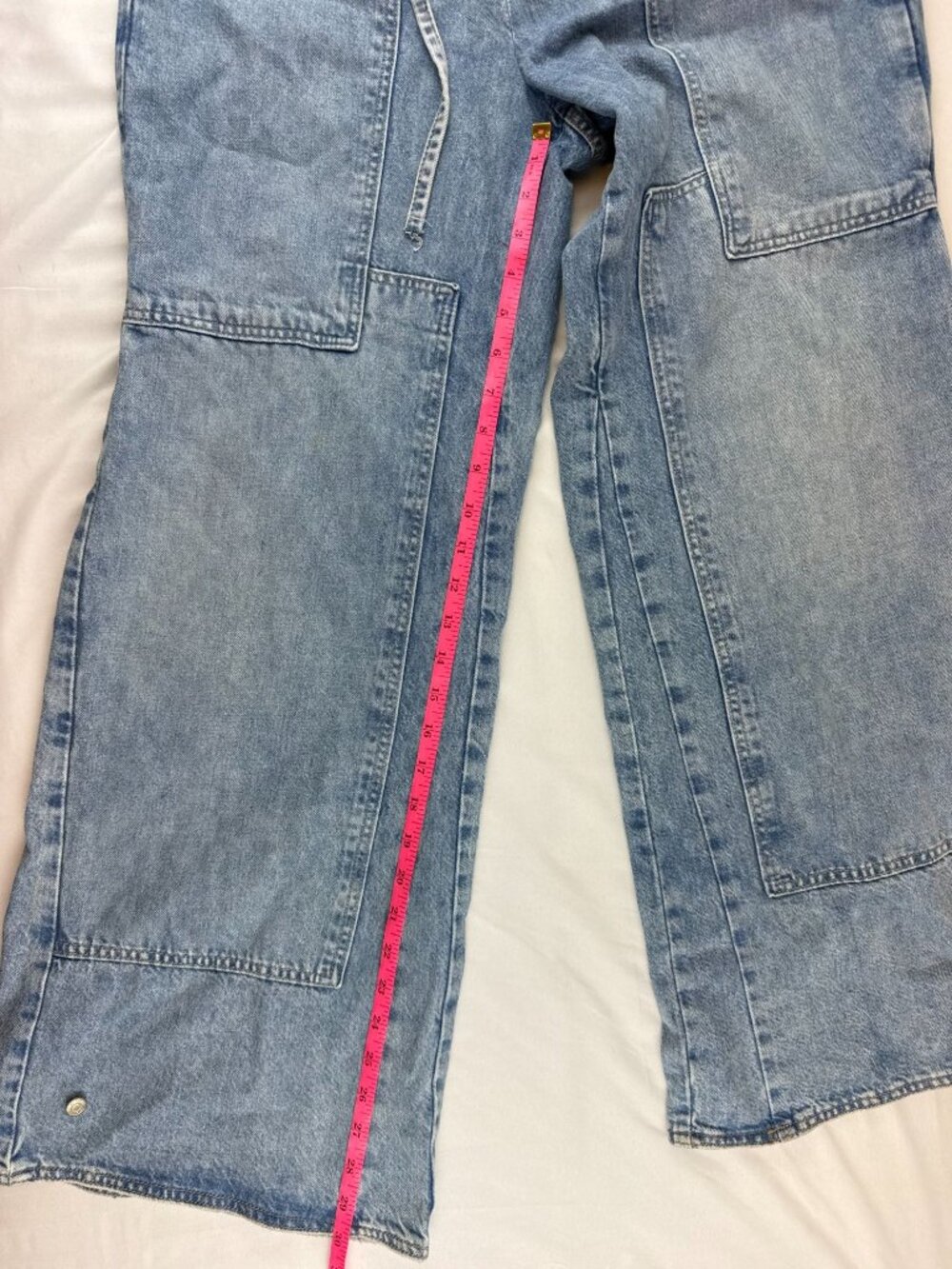 FREE PEOPLE WE THE FREE DRIZZLE CRVY OUTLAW WIDE LEG JEANS SZ S - Picture 14 of 15